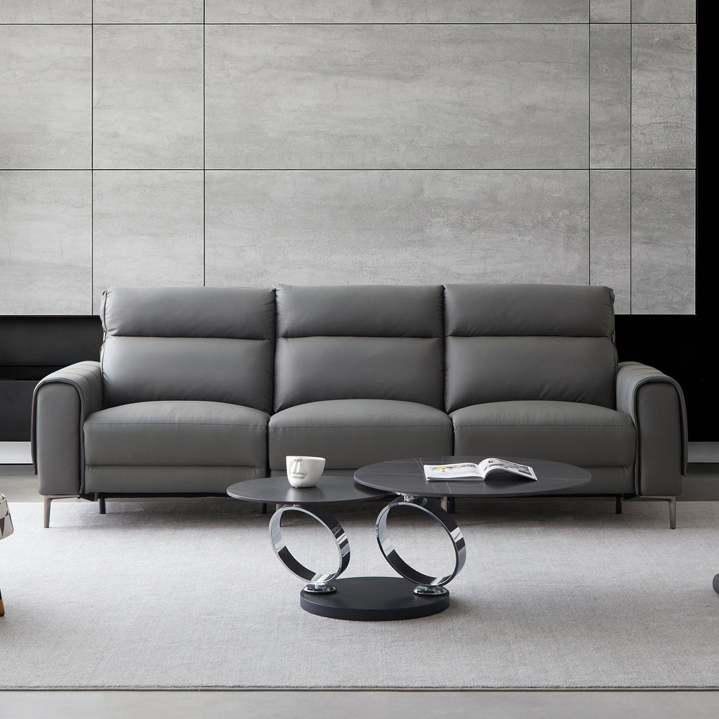 Canapé-lit inclinable électrique en cuir Louis