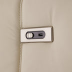 Canapé-lit inclinable électrique en cuir beige Louis