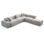 Canapé modulable en L et pouf gris Freedom