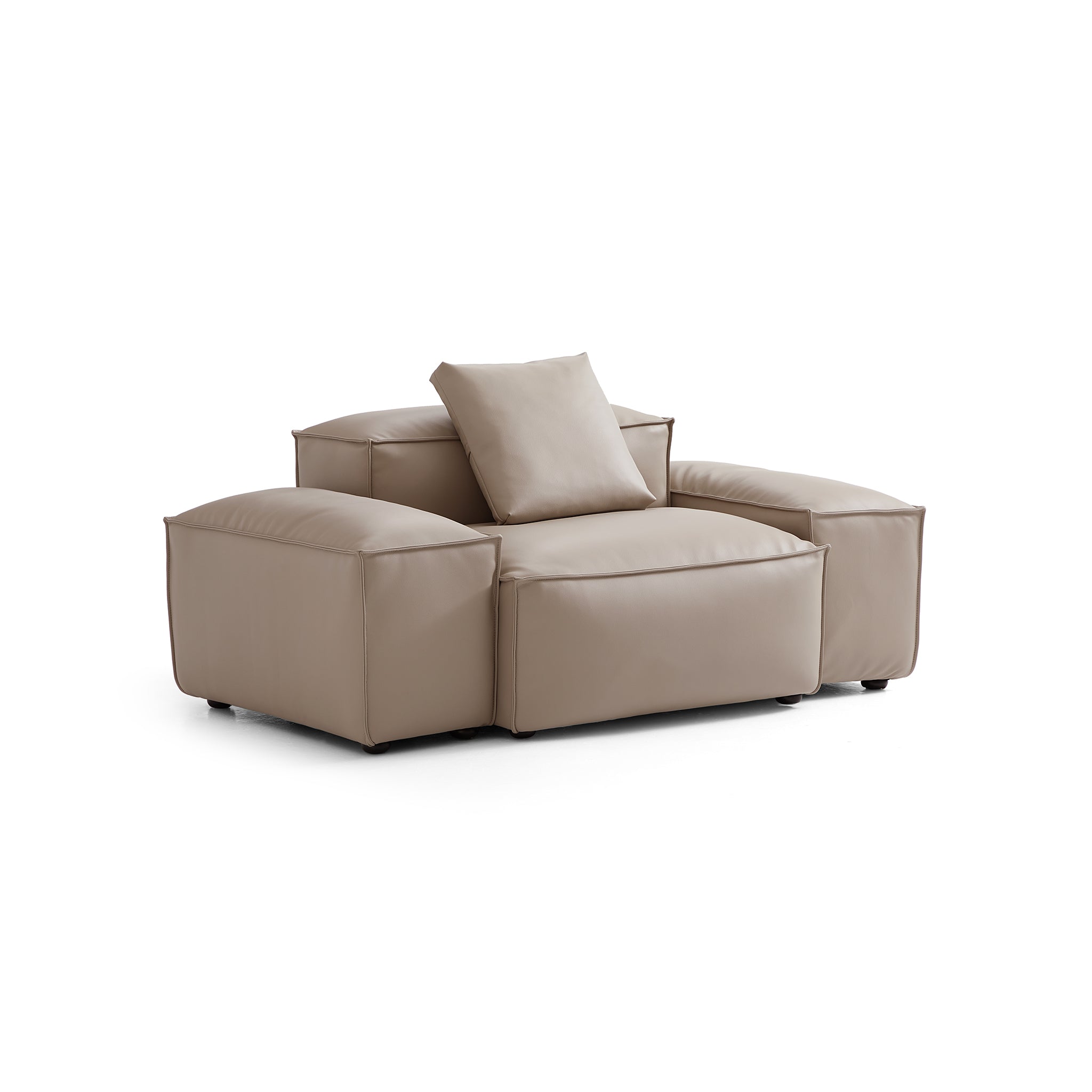 Fauteuil modulaire Cube en cuir véritable noir