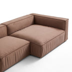 Ensemble de canapés d'angle de luxe minimaliste en tissu marron