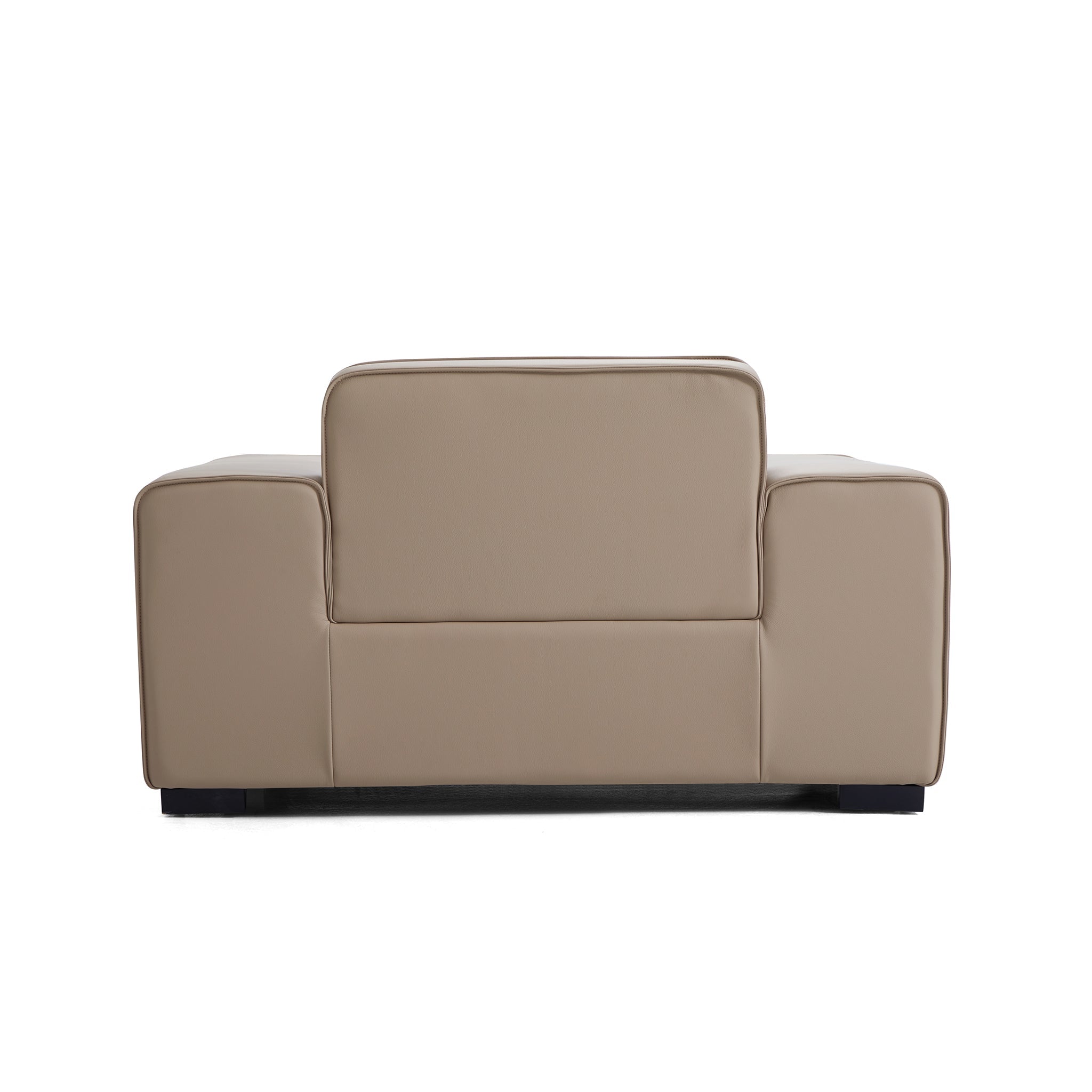 Fauteuil modulaire en cuir marron Domus