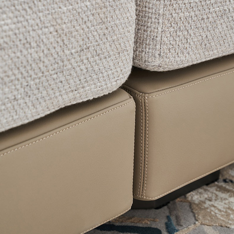 Canapé d'angle incurvé en tissu gris Arles