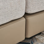 Canapé d'angle incurvé en tissu gris Arles