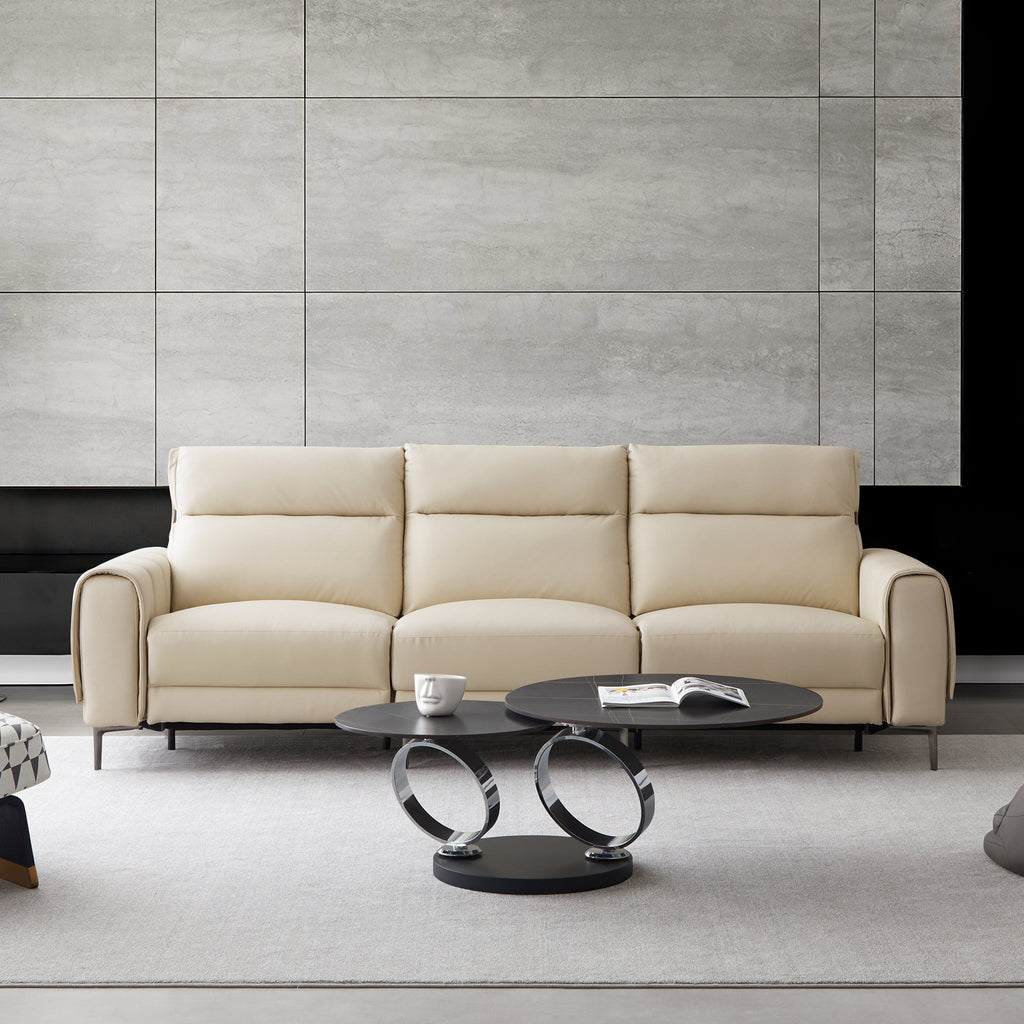 Canapé-lit inclinable électrique en cuir Louis