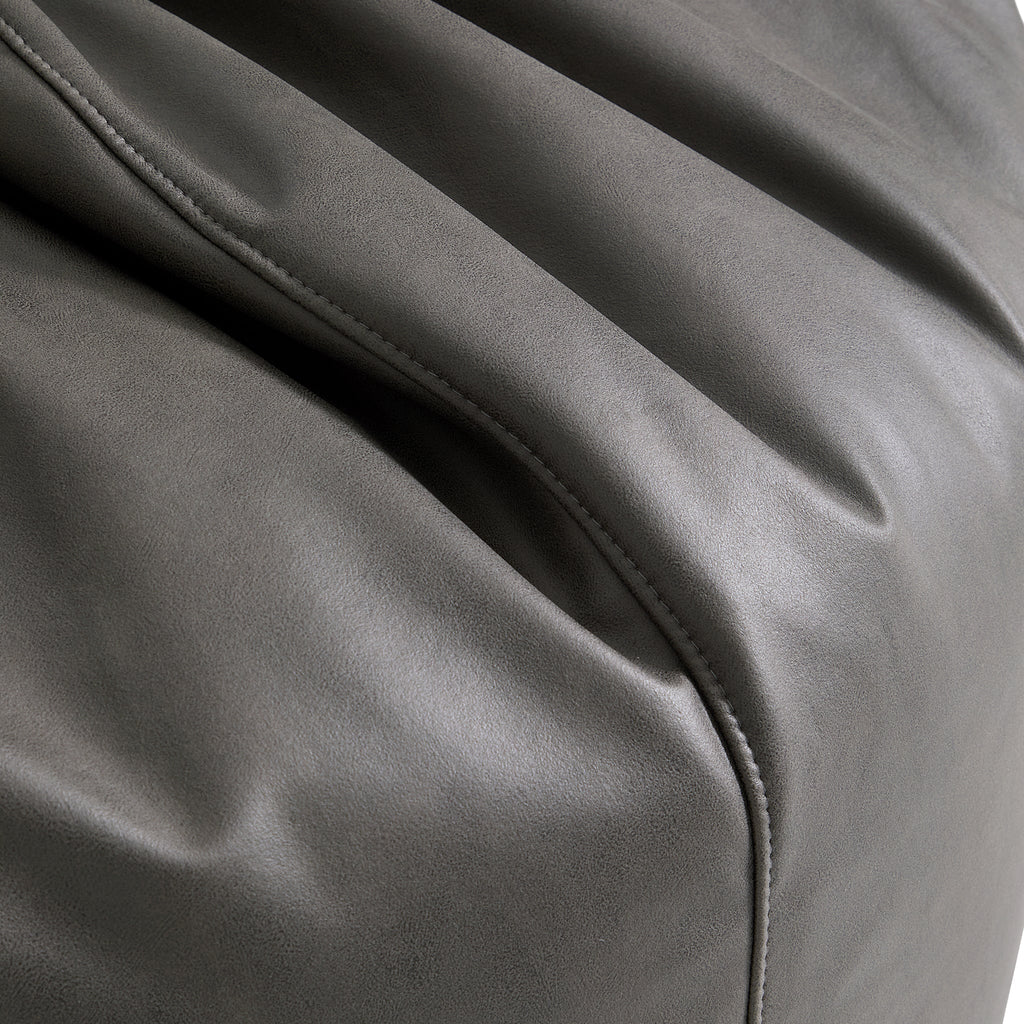 Pouf Litton en cuir gris