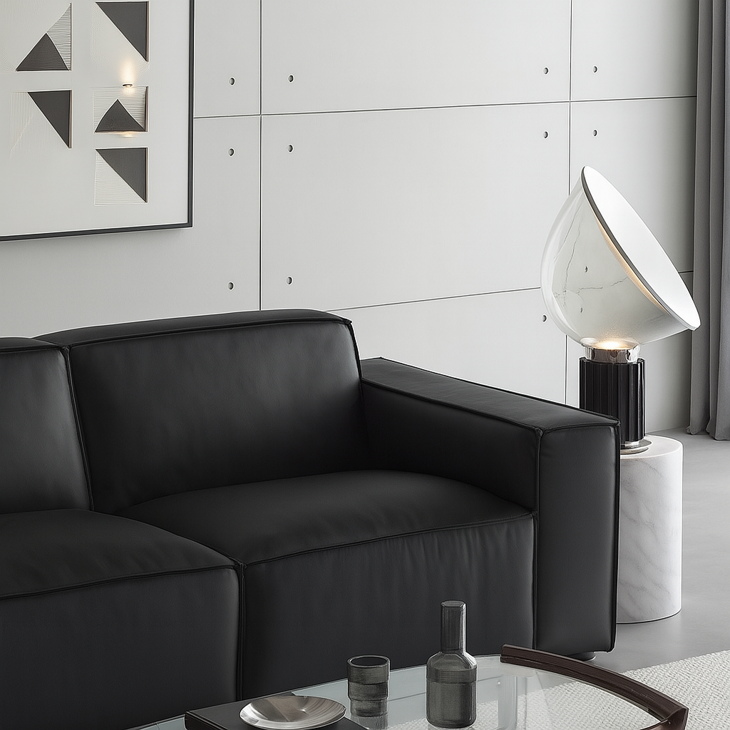 Canapé Kendall en cuir pleine fleur italien