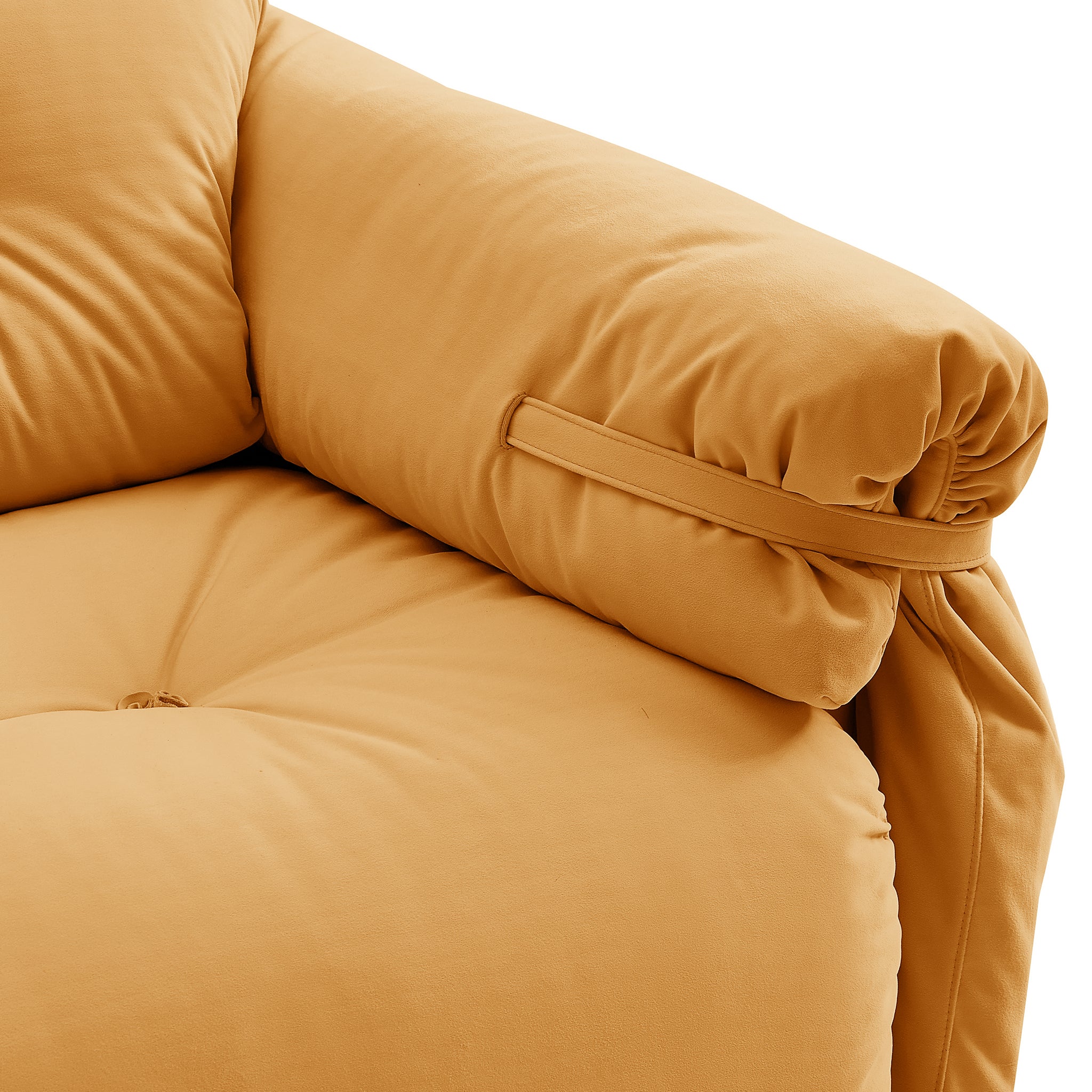 Canapé capitonné jaune beurre