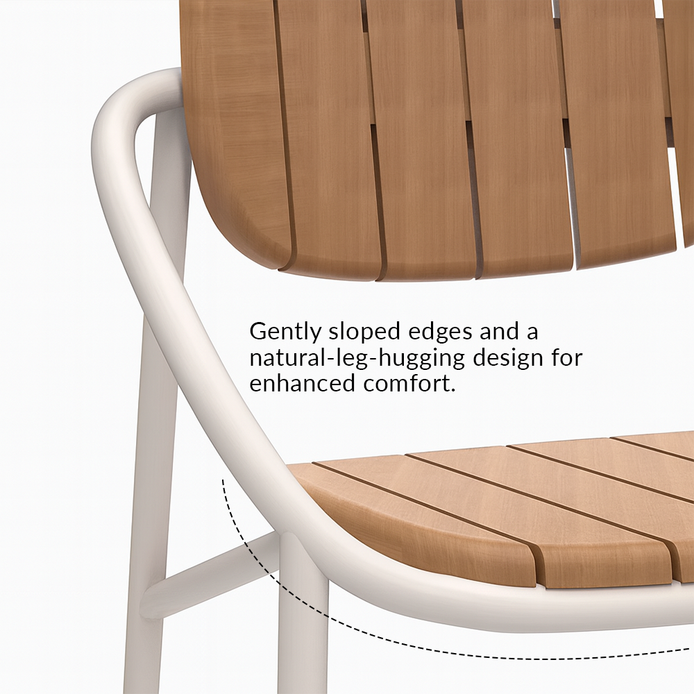 Ensemble de salle à manger d'extérieur Chloe pour 4 personnes avec table ronde en teck