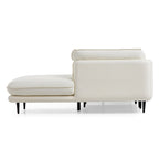 Canapé d'angle en cuir blanc vanille