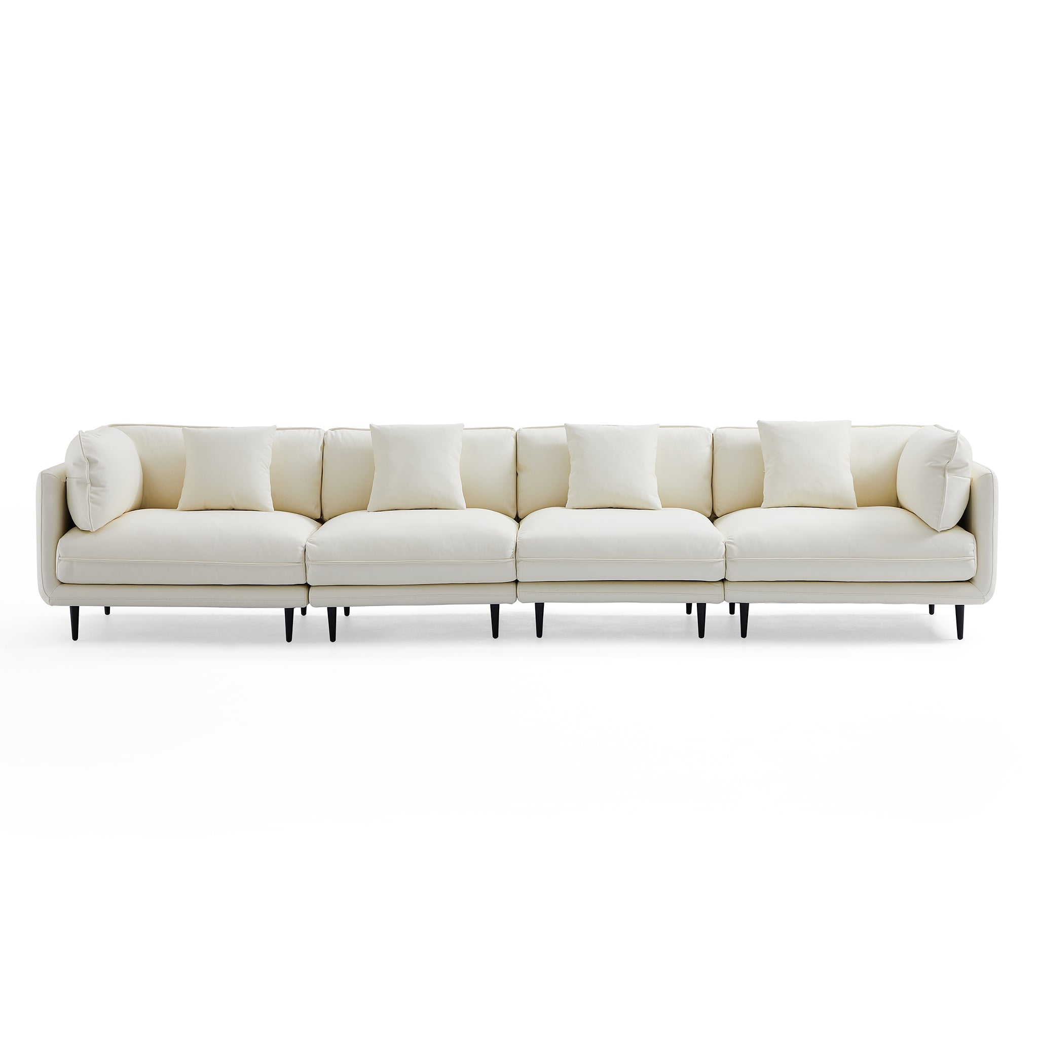 Canapé en cuir blanc vanille