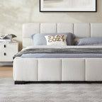 Lit en tissu bouclé moelleux