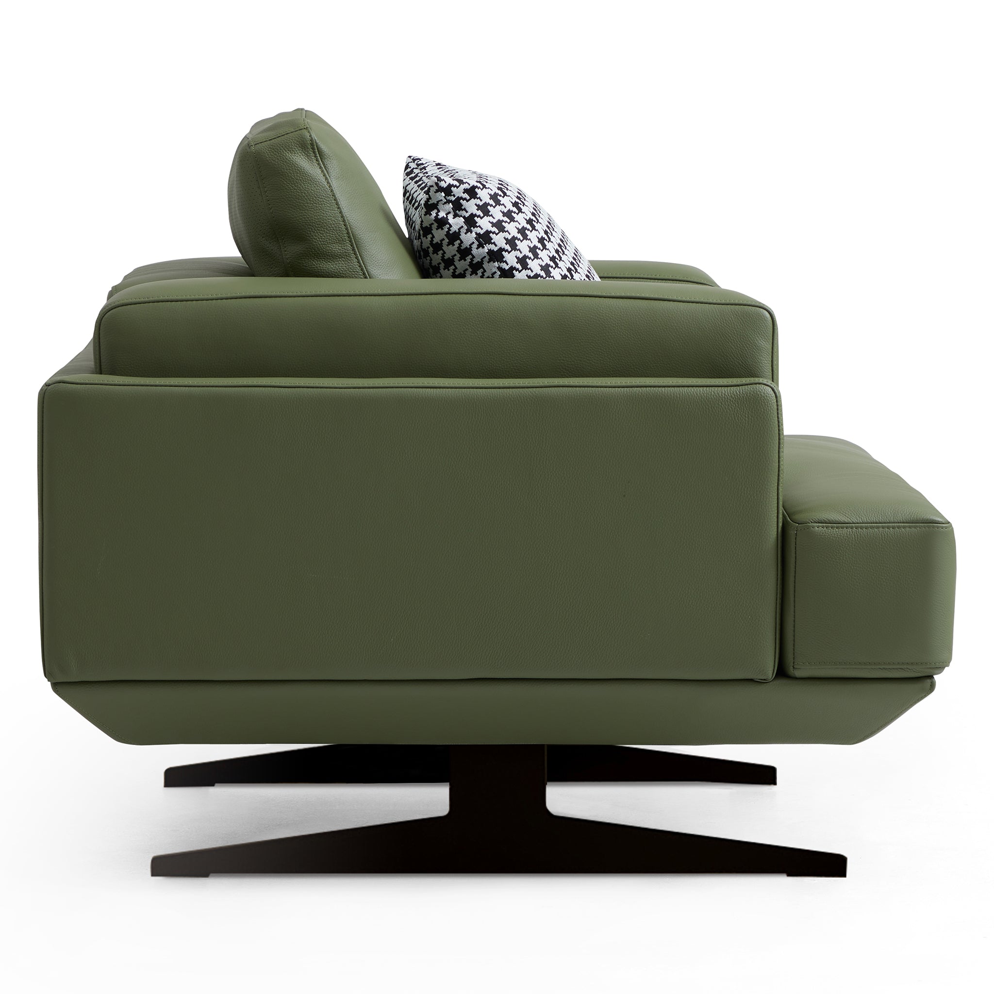 Fauteuil Olivia Green en cuir véritable pleine fleur