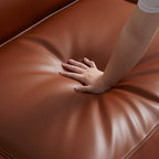 Canapé d'angle double face modulaire en cuir véritable kaki Cube