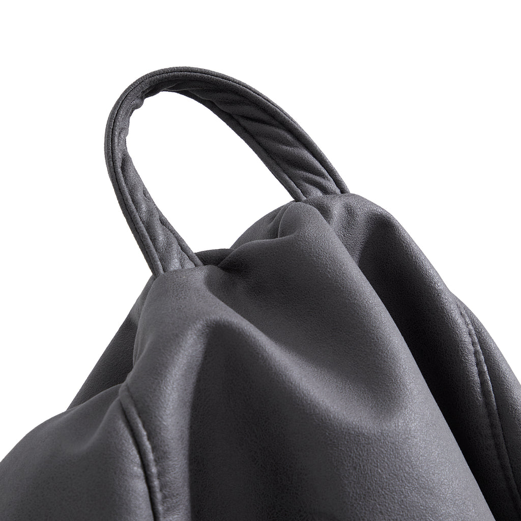 Pouf Litton en cuir gris