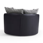 Fauteuil pivotant Luna en tissu bouclé gris clair