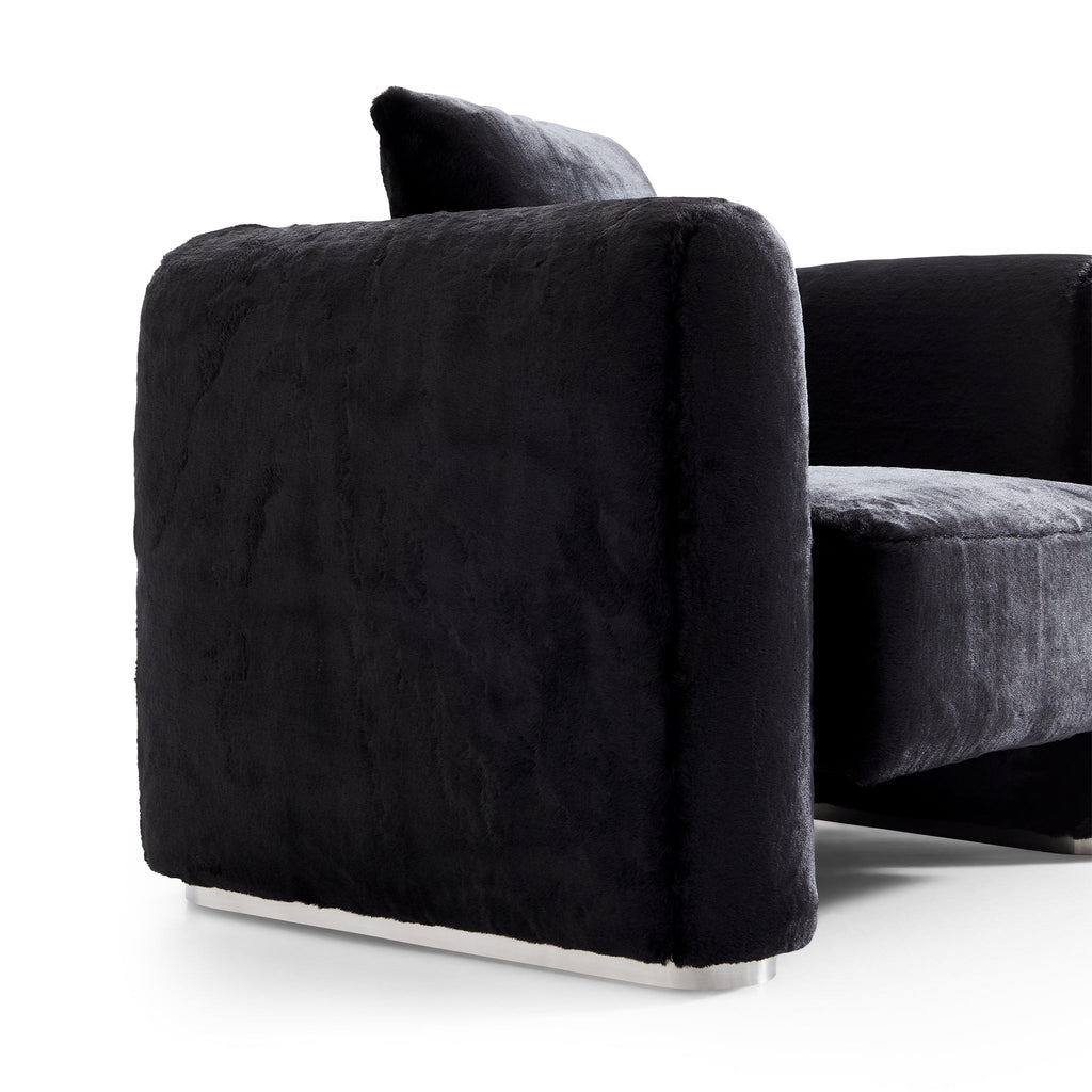 Fauteuil d'appoint en peluche Obsidian