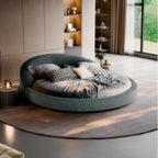 Lit rond en velours mousse Matcha