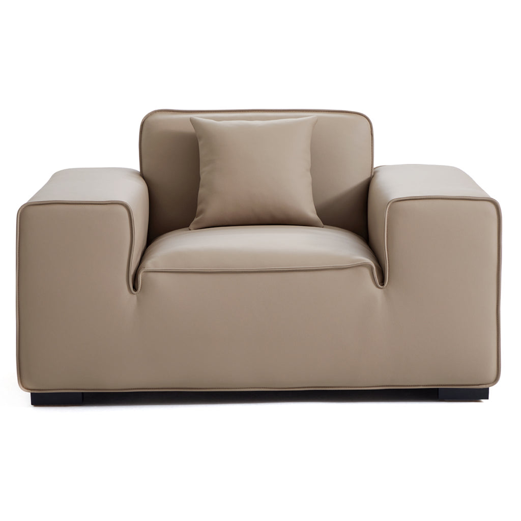 Ensemble de canapés modulaires en cuir marron Domus