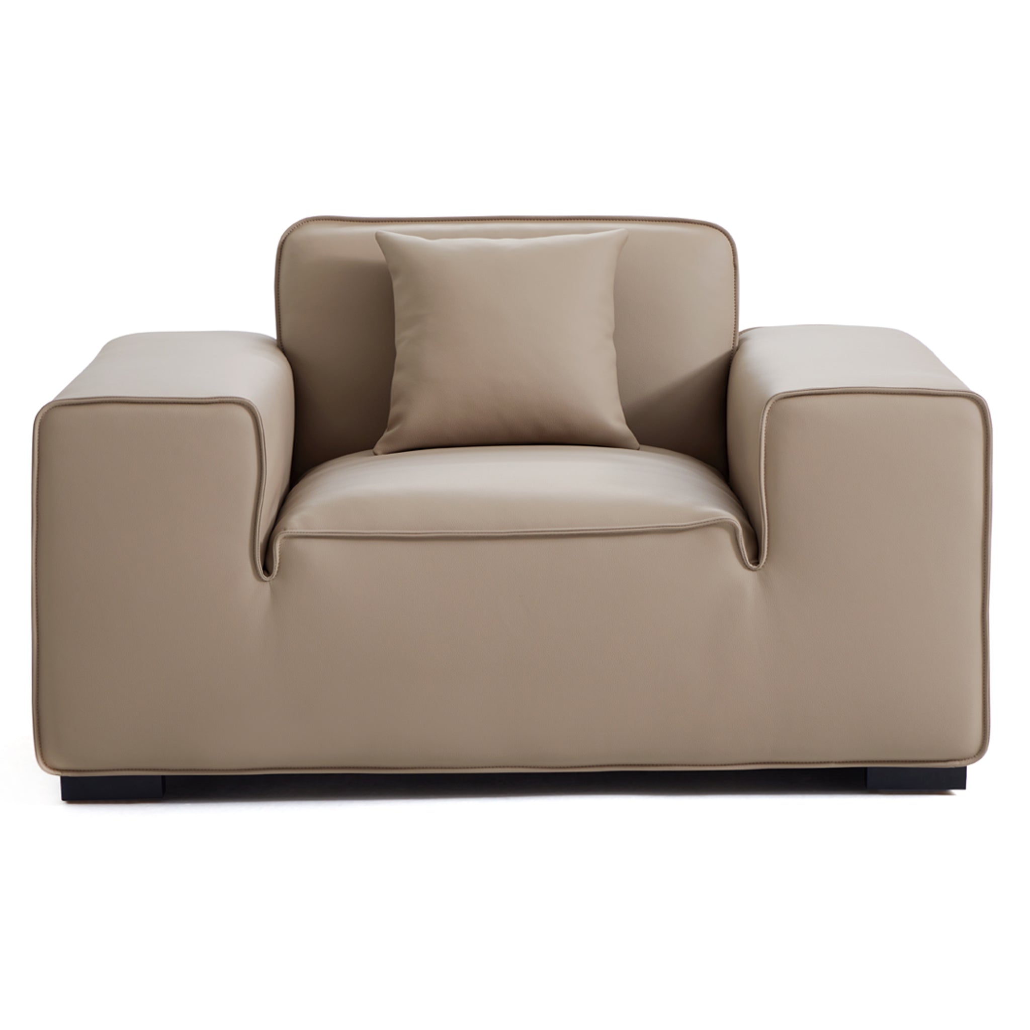 Ensemble de canapés modulaires en cuir marron Domus