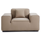 Ensemble de canapés modulaires en cuir beige Domus