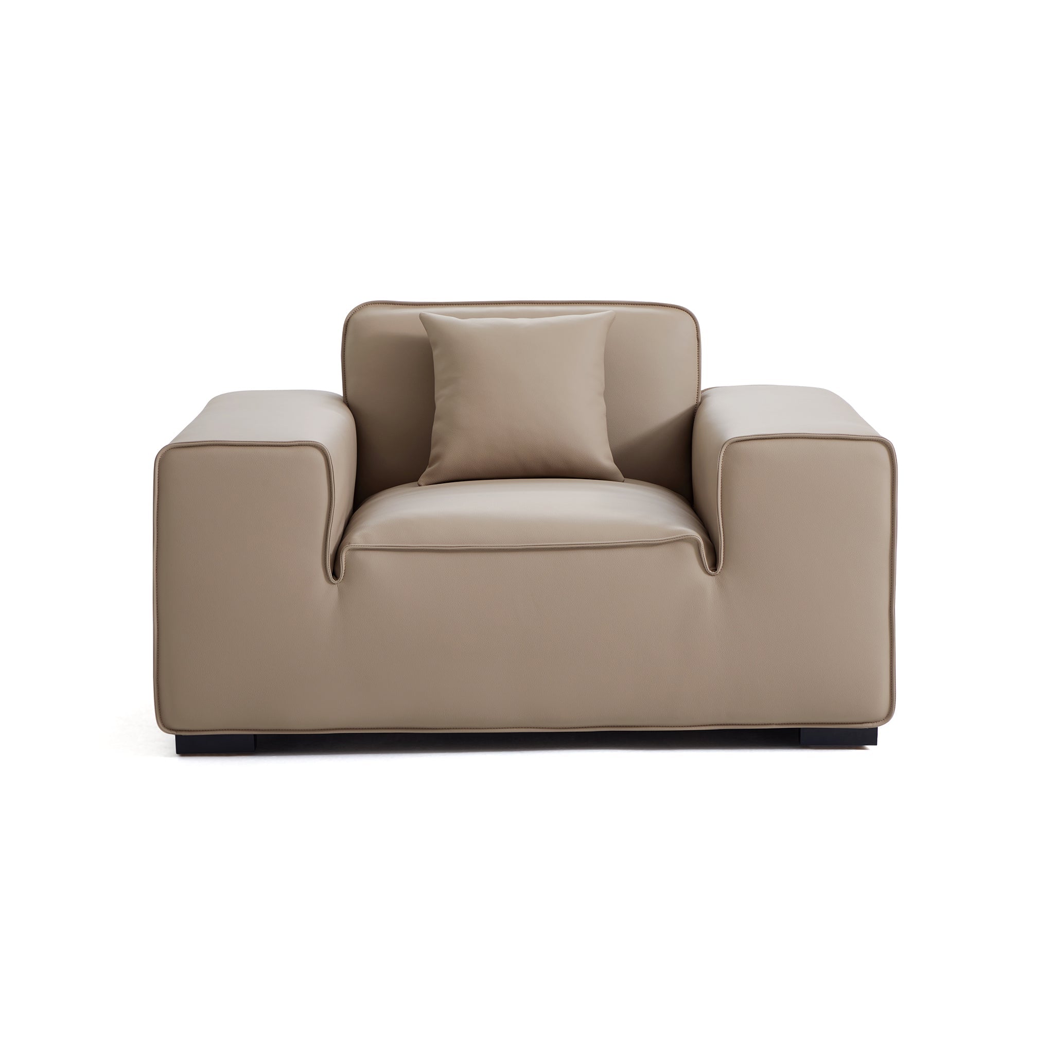 Fauteuil modulaire en cuir noir Domus