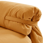 Canapé capitonné jaune beurre