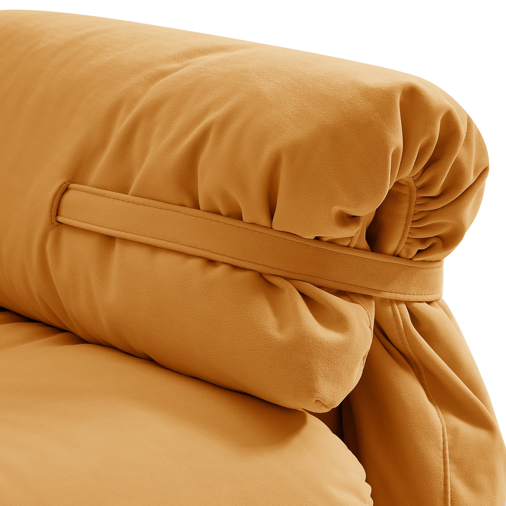 Canapé capitonné jaune beurre