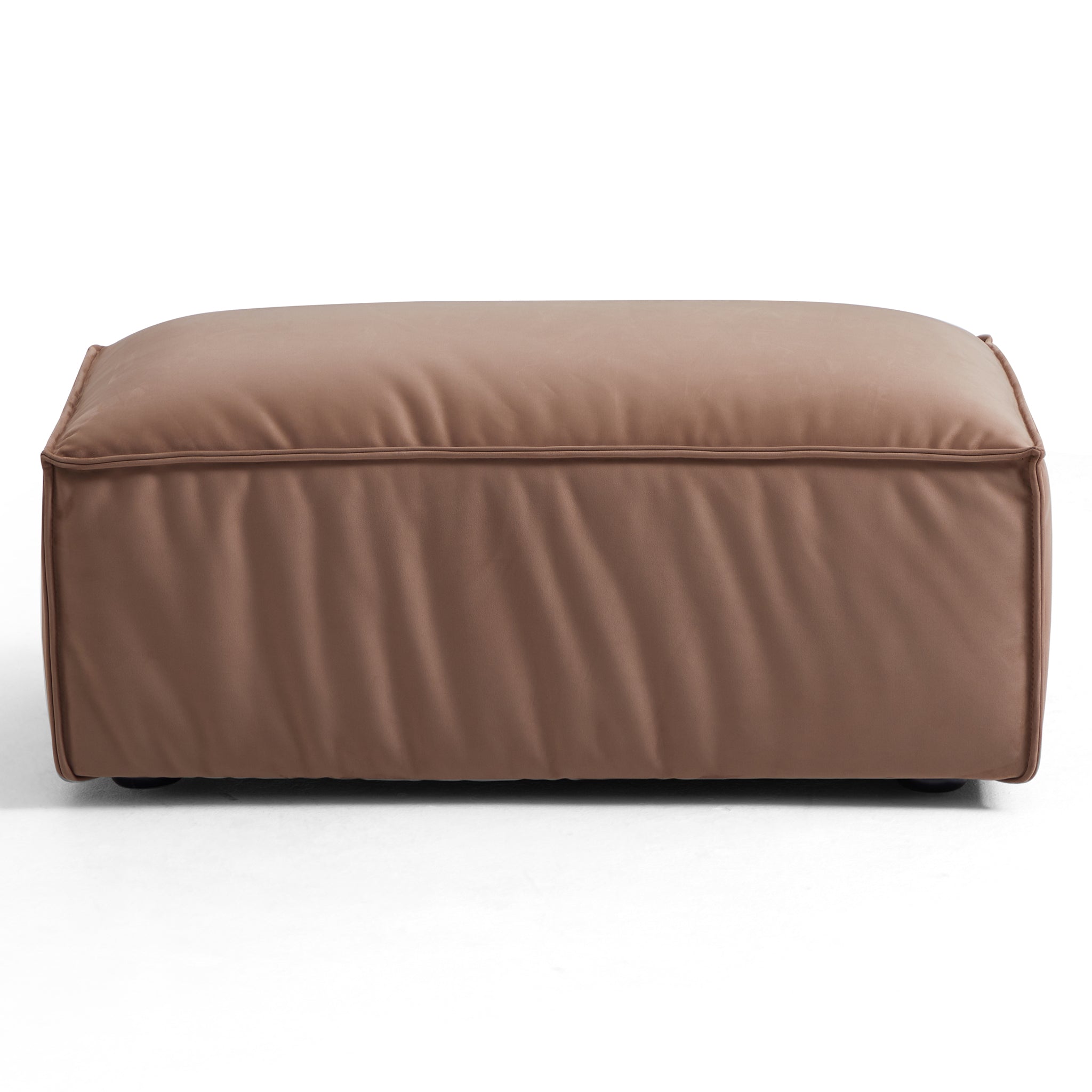 Canapé et pouf de luxe en tissu marron minimaliste