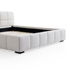 Lit en tissu bouclé moelleux