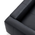 Canapé smoking en cuir véritable beige rouille