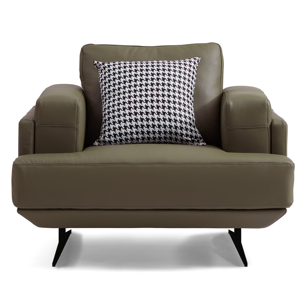 Fauteuil Olivia en cuir véritable pleine fleur