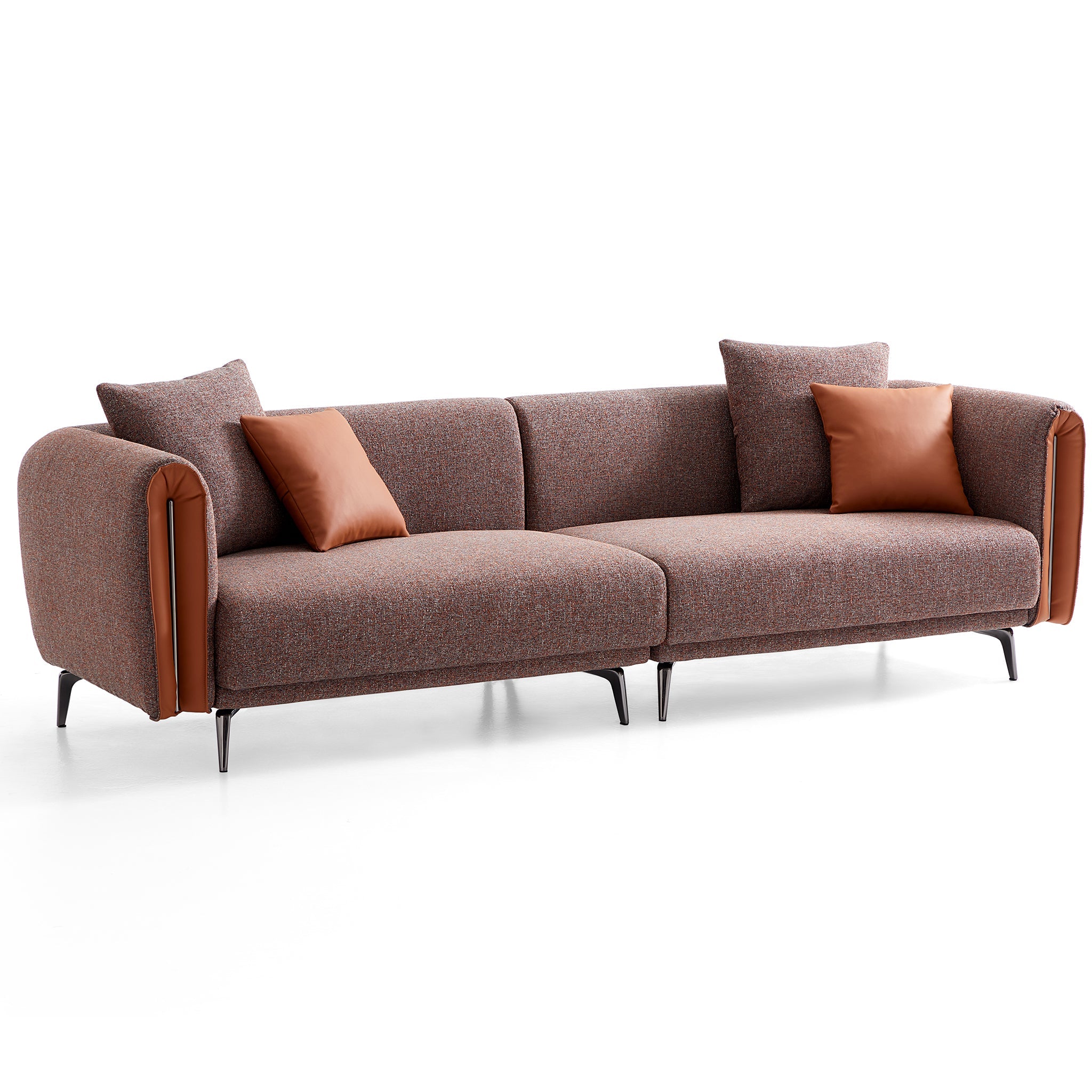 Causeuse Chas Tangerine en polyester et lin