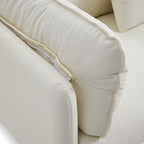 Fauteuil en cuir blanc vanille