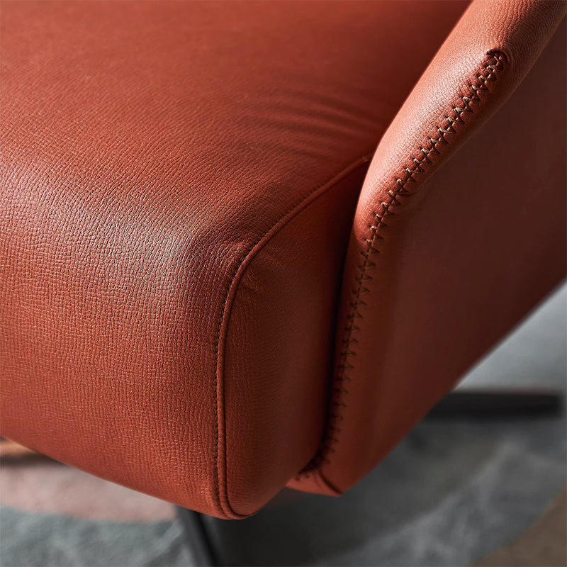 Fauteuil d'appoint pivotant en tissu rouge flamant rose