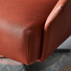 Fauteuil d'appoint pivotant en tissu rouge flamant rose