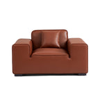 Fauteuil modulaire en cuir marron Domus