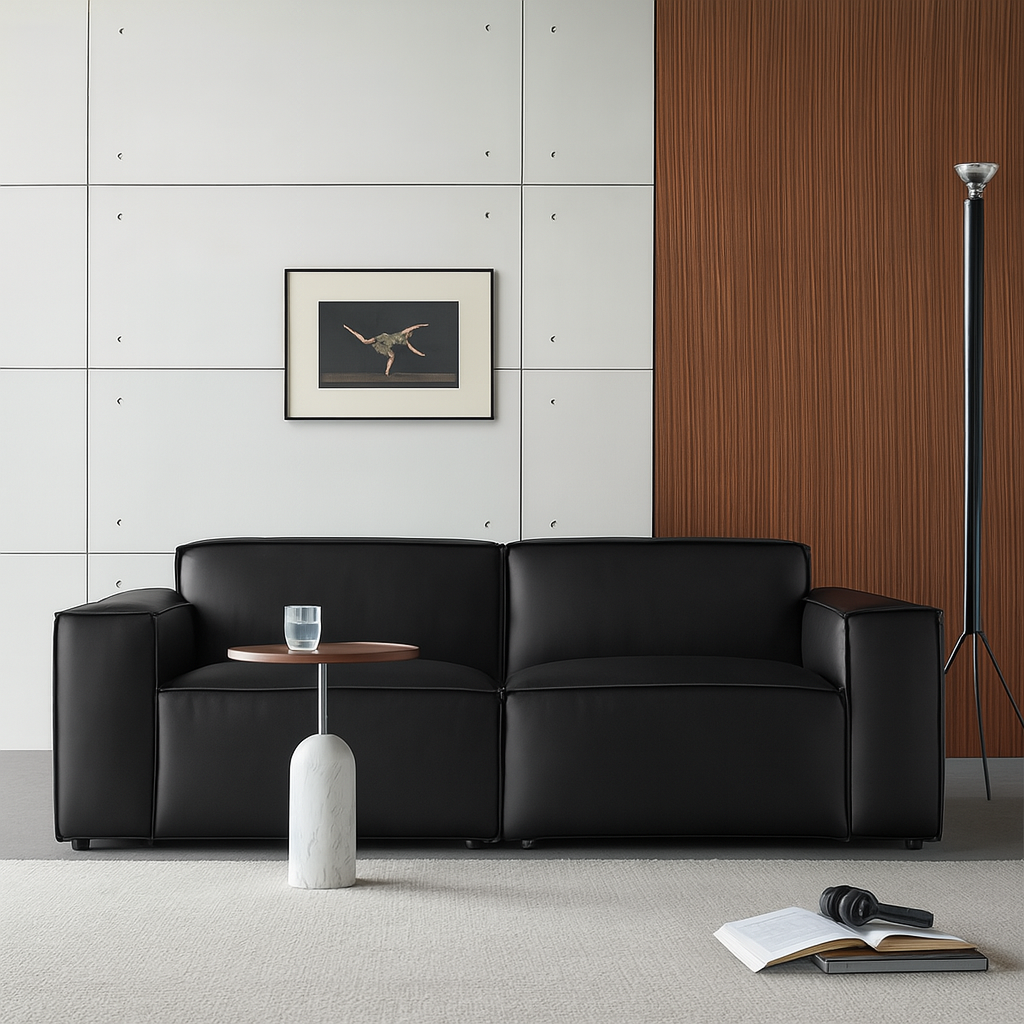 Canapé Kendall en cuir pleine fleur italien