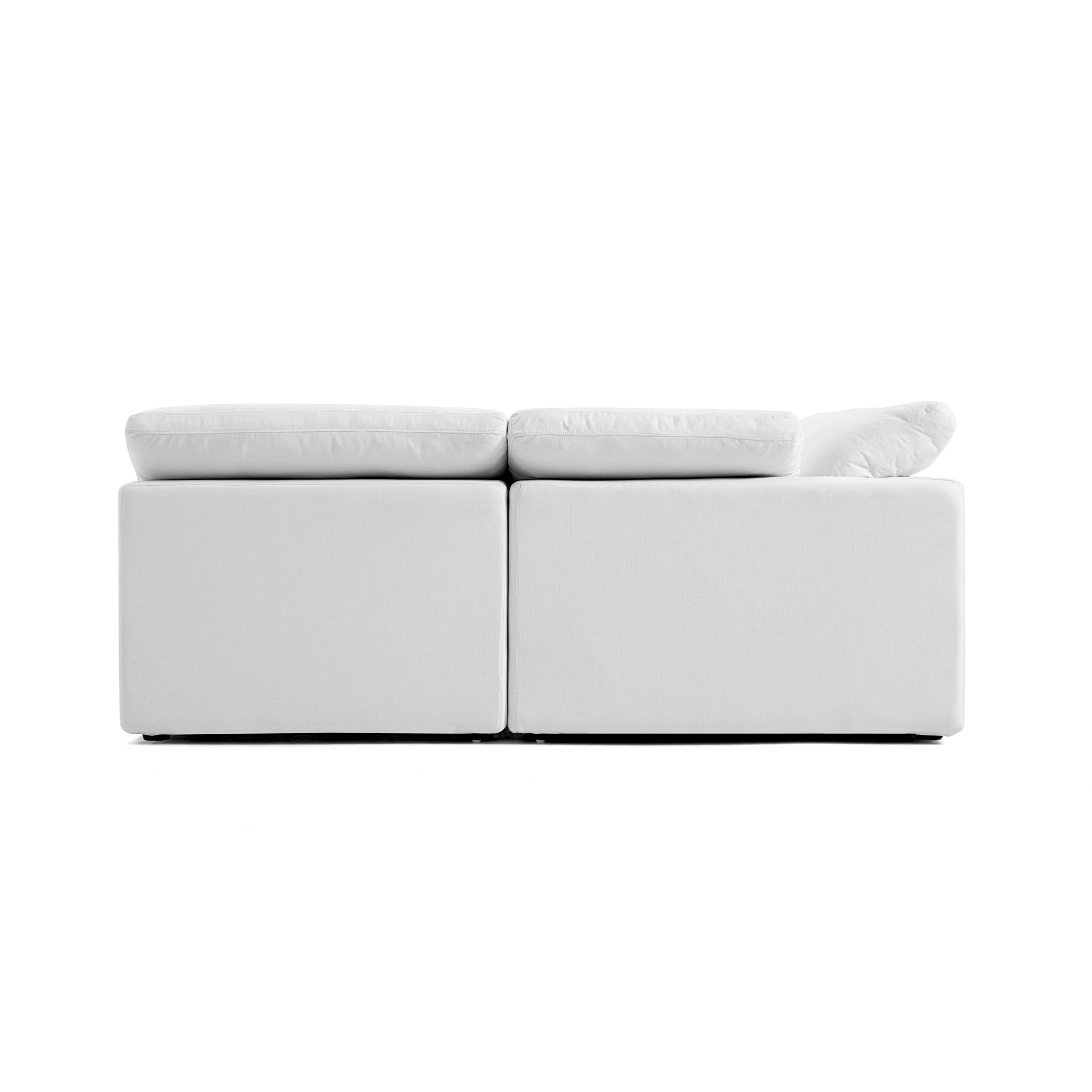 Canapé d'angle en U gris tendre Wabi-Sabi avec extrémités ouvertes