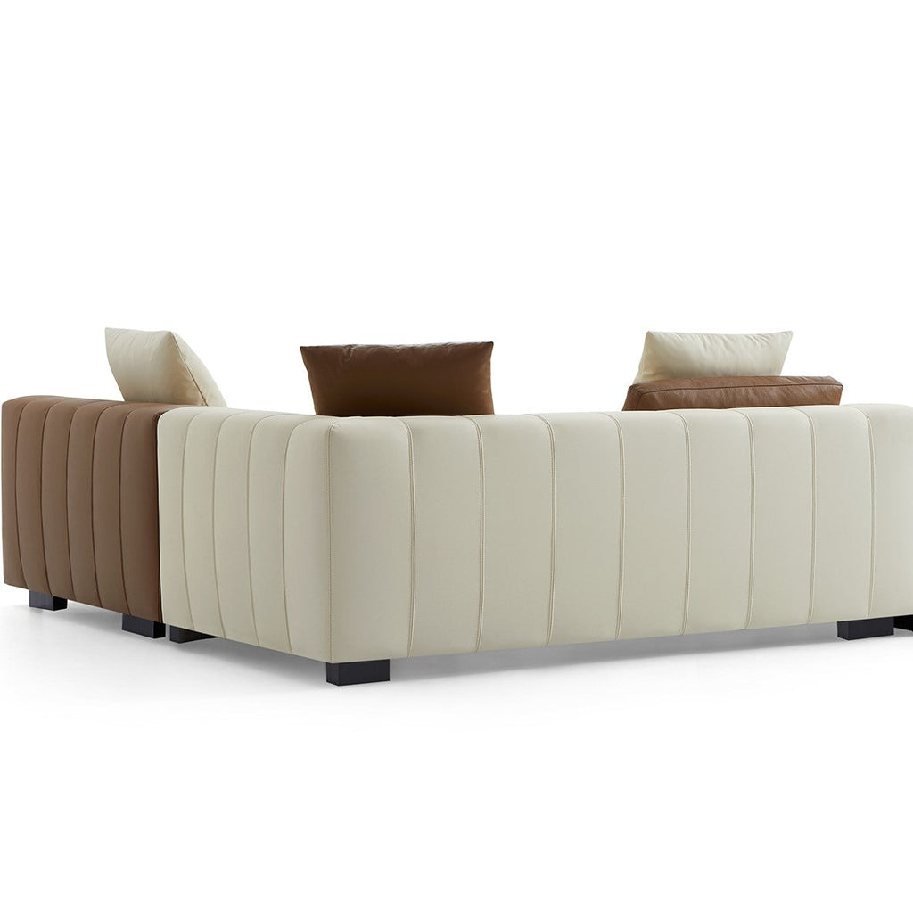 Canapé sectionnel en cuir en forme de L de style piano