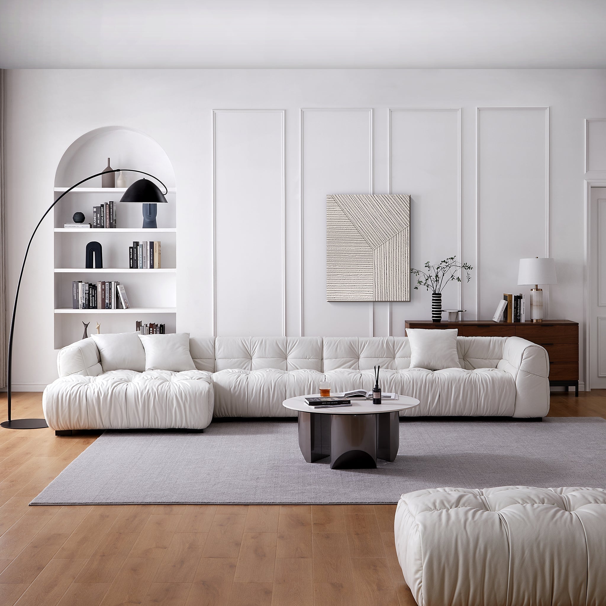 Ensemble sectionnel Boba Cream Leathaire