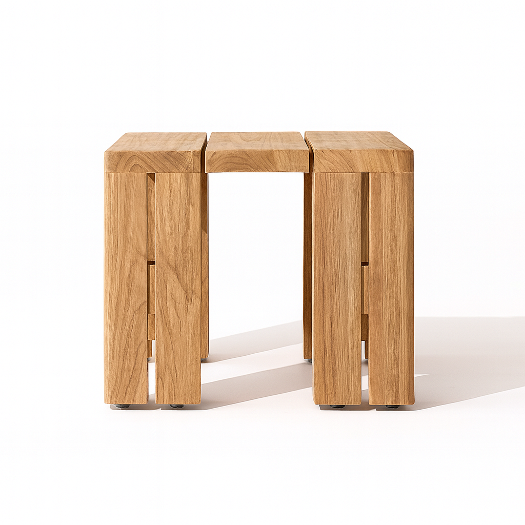 Ensemble de discussion d'extérieur Camryn avec coussins, teck/café