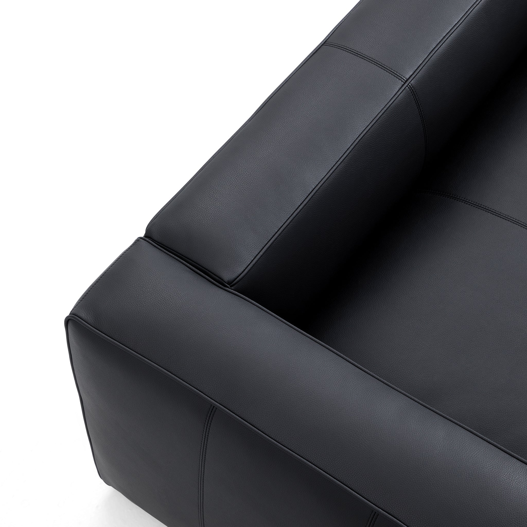 Canapé smoking Brancaster en cuir véritable noir