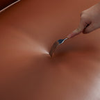 Canapé d'angle modulaire double face en cuir véritable marron Cube