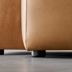 Canapé d'angle en cuir italien à profil bas Geometry