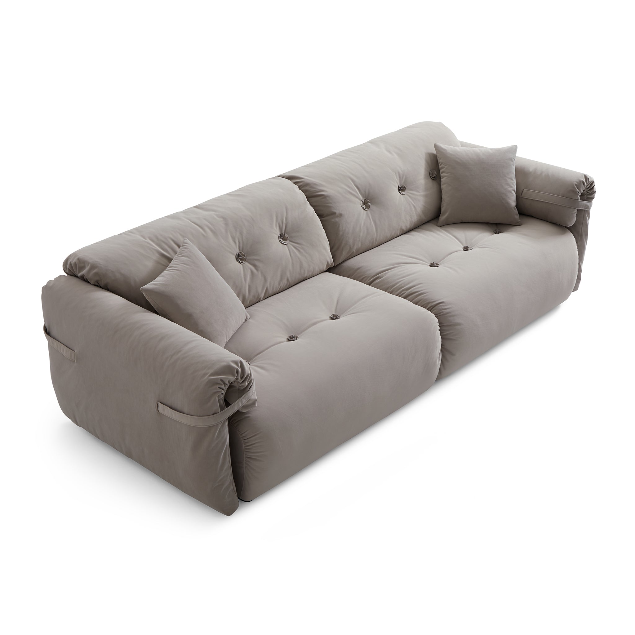 Canapé capitonné jaune beurre