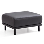 Canapé et pouf en cuir gris foncé Noble