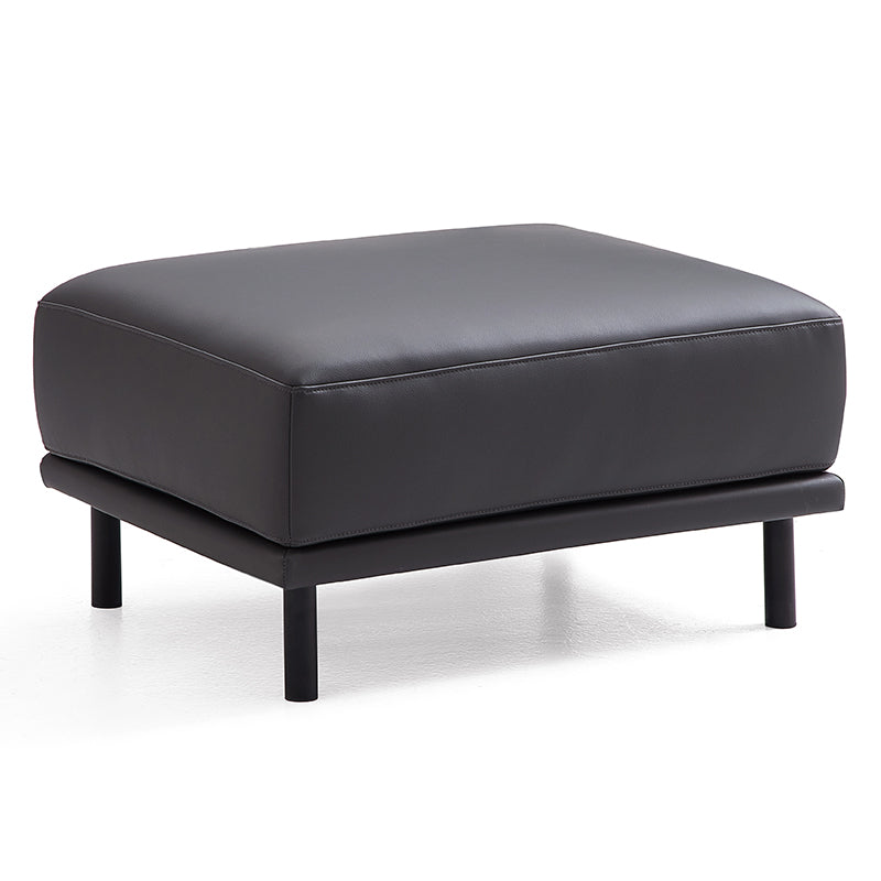 Canapé et pouf en cuir gris foncé Noble