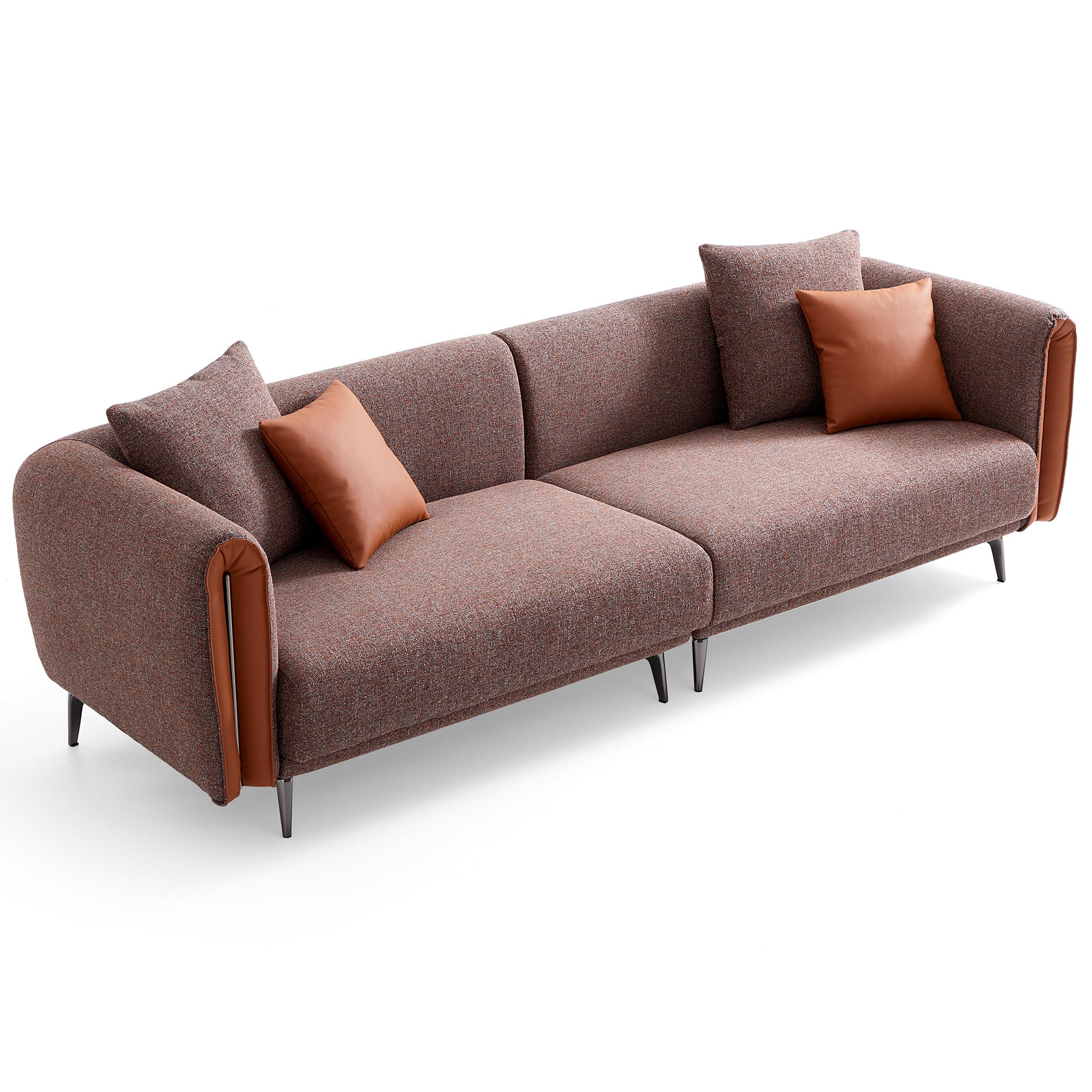 Causeuse Chas Tangerine en polyester et lin