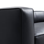 Canapé smoking Brancaster en cuir véritable noir